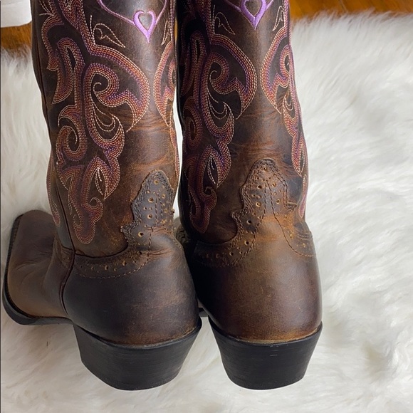 Justin Western Cowgirl Embroidered Boots size 7C - Picture 5 of 9